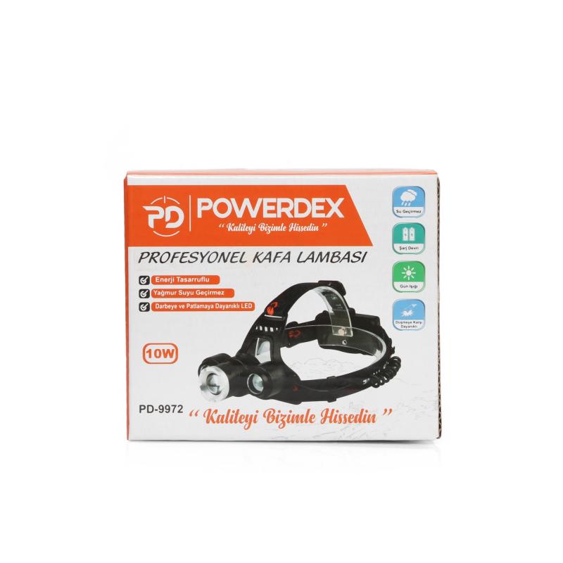 Powerdex%20PD-9972%2010Watt%20Profesyonel%20Şarjlı%20Kafa%20Feneri