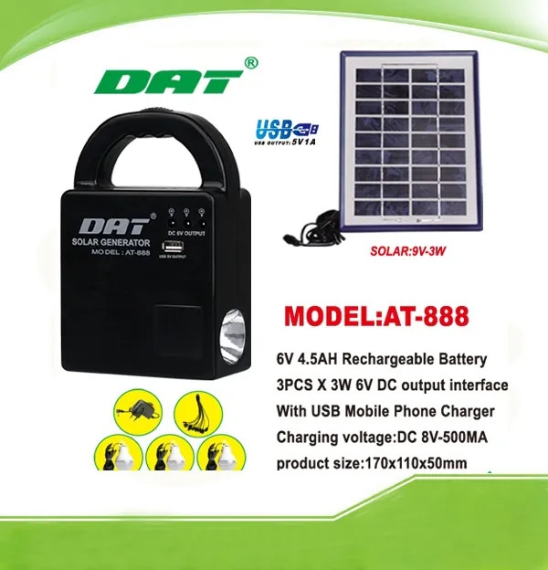 Dat%20AT-888%20USB%20Mobil%20Şarj%20Fonksiyonuna%20Sahip%20Taşınabilir%20Solar%20Şarj%20Aydınlatma%20Sistemi