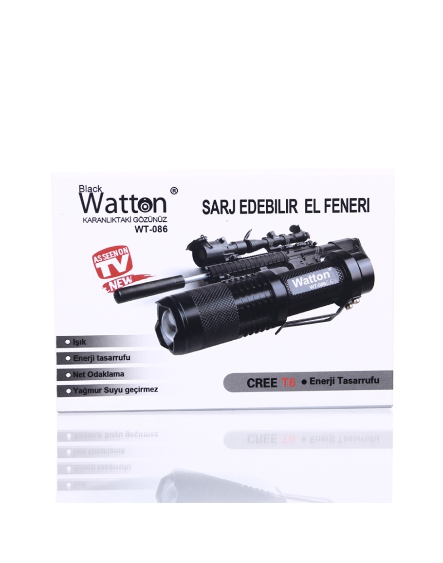 Watton%20WT-086%20800%20Lümen%20T6%20Şarjlı%20El%20Feneri