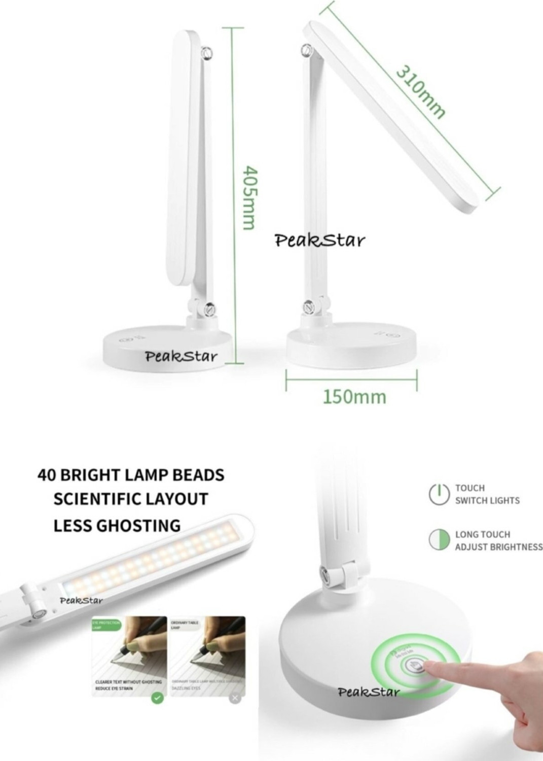 PeakStar%20PS-1912%20Şarjlı%20Dokunmatik%20LED%20Masa%20Lambası%20Çalışma%20Okuma%20Işığı%203%20Kademeli%2040%20Ledli%20USB%20Kablolu%20Masa%20Lambası