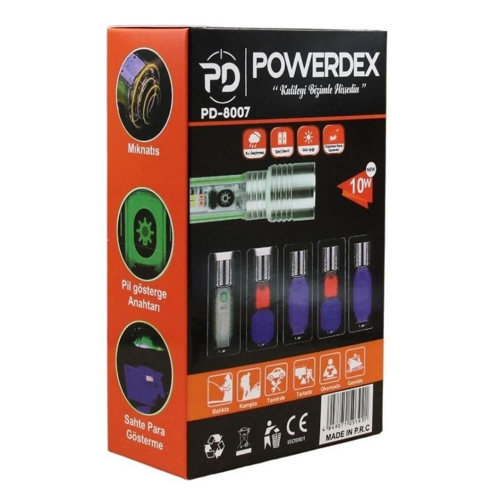 Powerdex%20PD-8007%20Profesyonel%20Zoomlu%20Şarjlı%20El%20Feneri